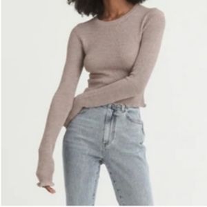 Something Navy Sara Long Sleeve Top Black Size XS